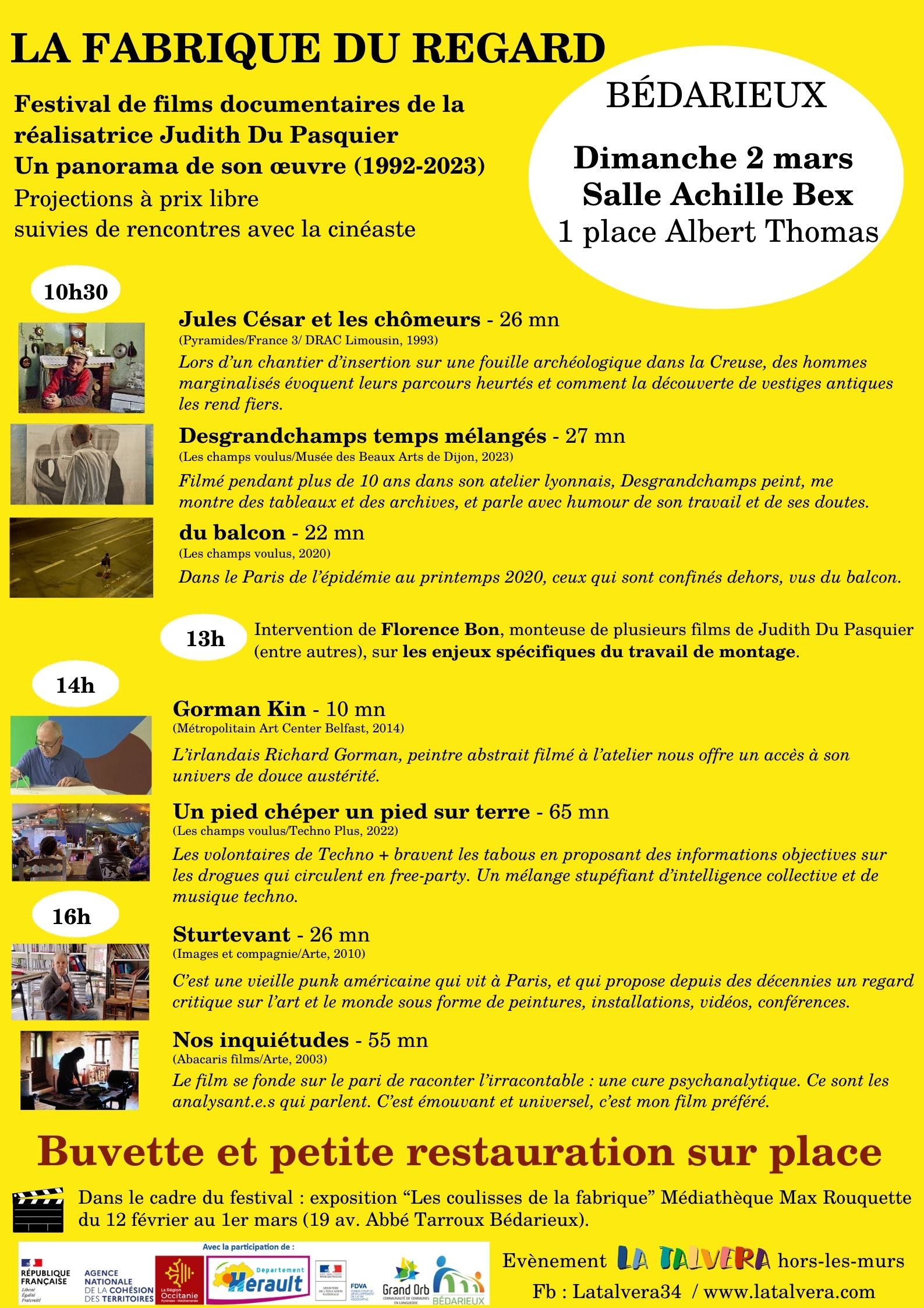 Festival documentaires "La fabrique du regard" - Pg DIMANCHE 02/03 : 7 films