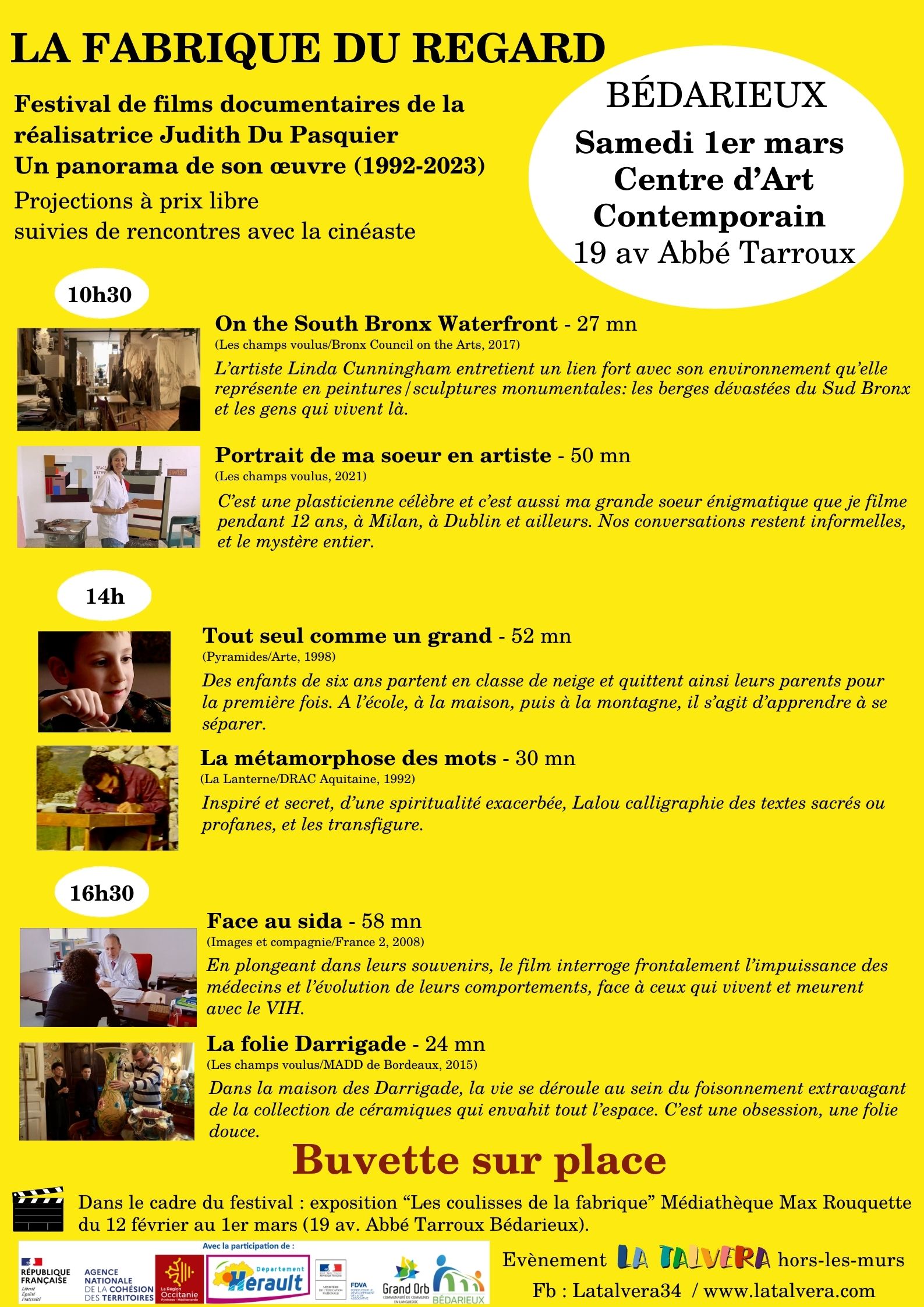 Festival documentaires "La fabrique du regard" - Pg SAMEDI 1/03 : 6 films